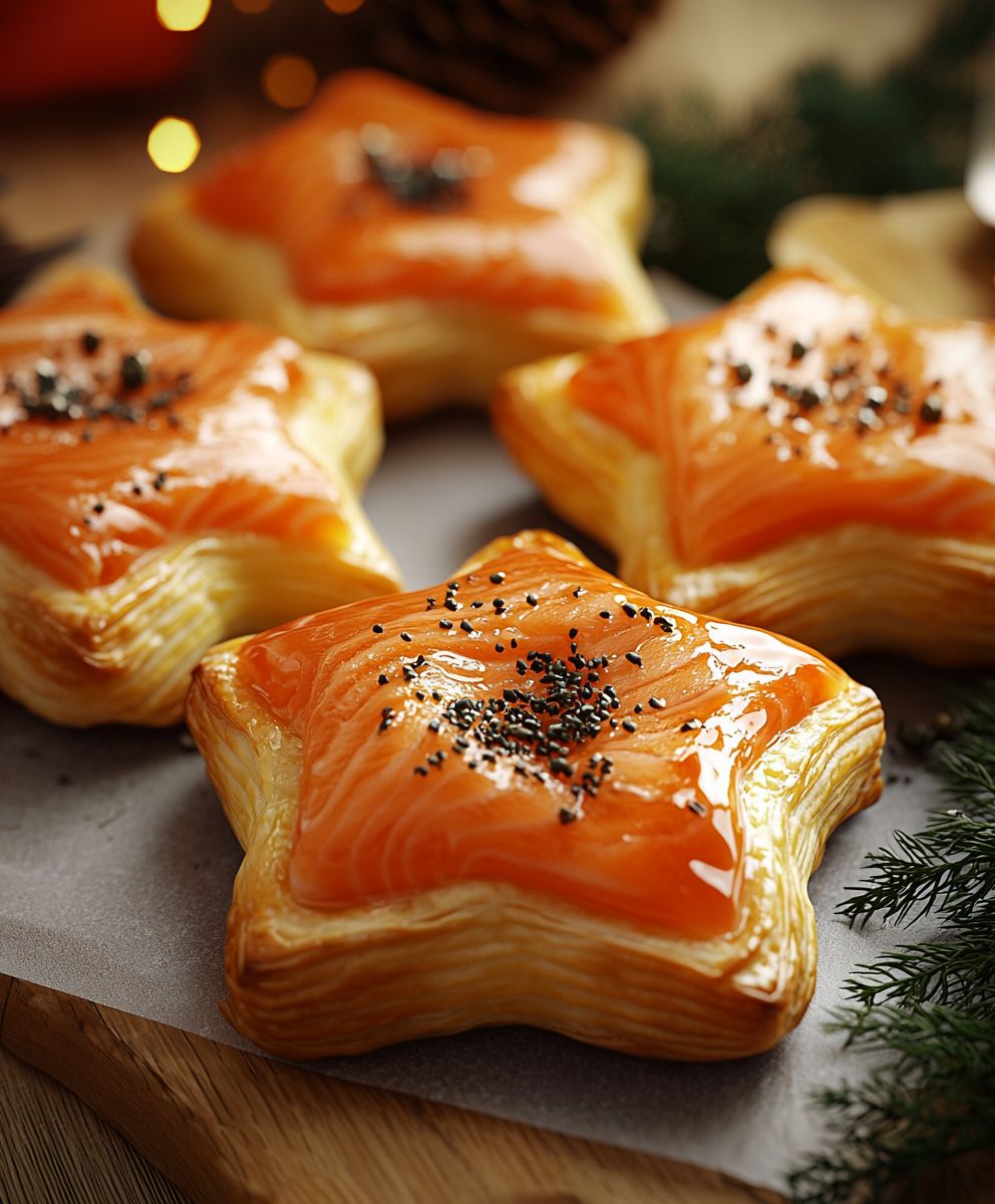 Lachs Blätterteigsterne