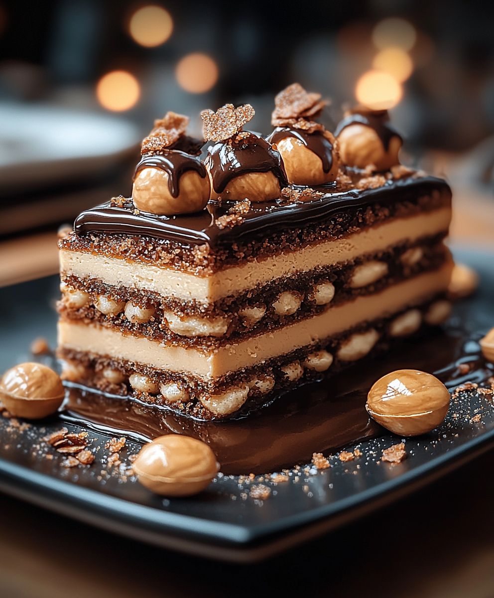 Haselnuss Dacquoise Lebkuchen Ganache