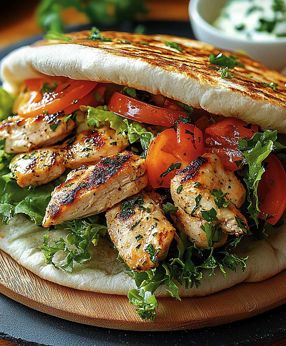 Hähnchen Pita mit Salat