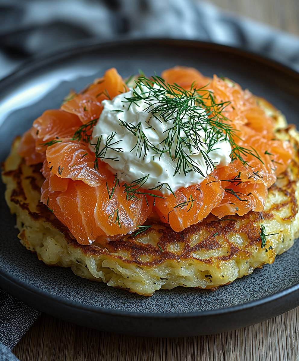 Rösti mit Lachs und Frischkäse