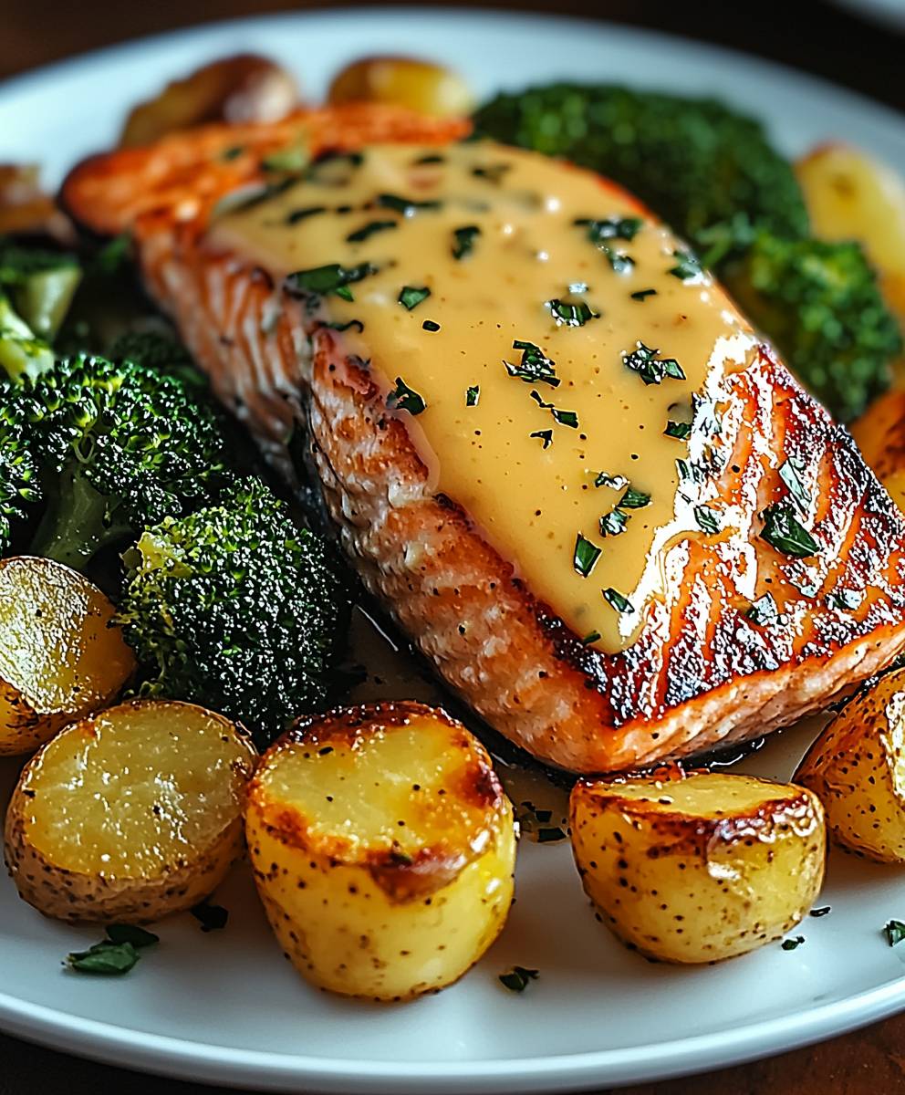 Zitronenbutterlachs Kartoffeln Brokkoli