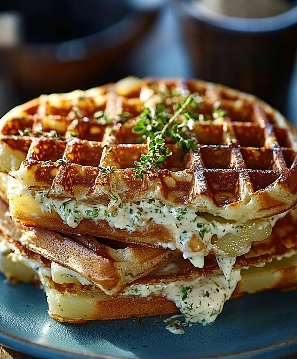 Kartoffelwaffel Sandwich Tofucreme