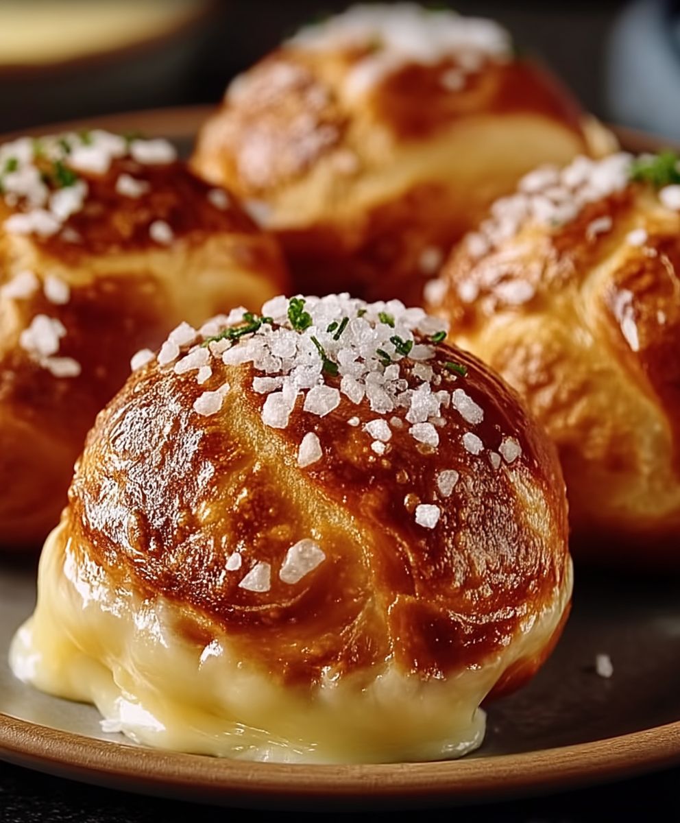 Käsebrezel Häppchen mit Meersalz