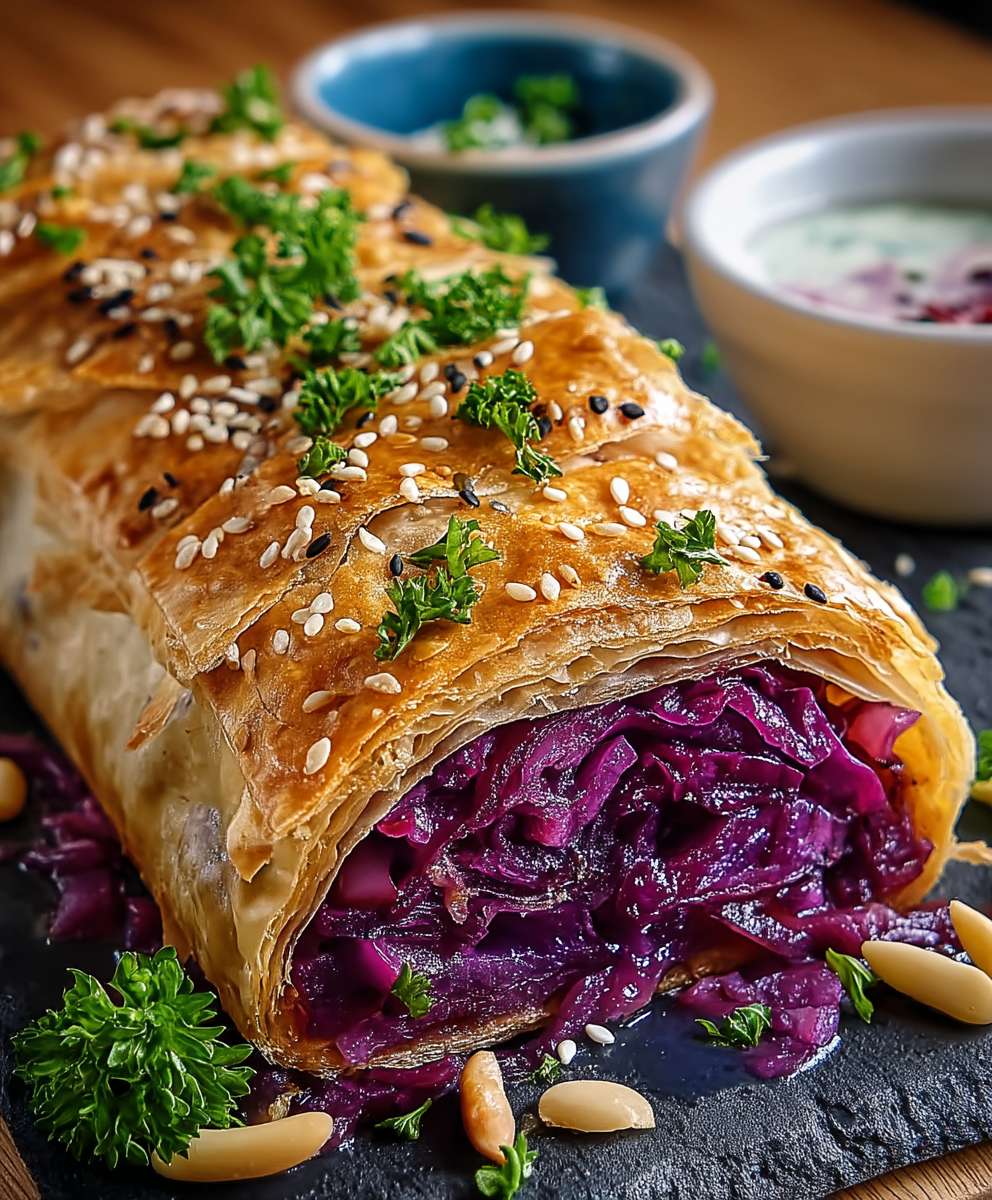 Rotkohlstrudel knusprig backen