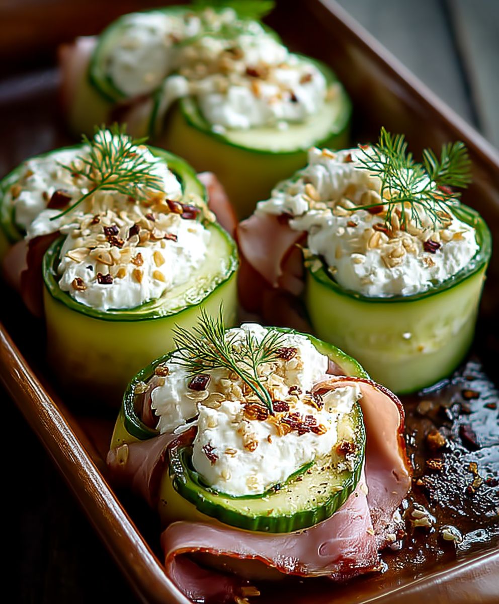 Frischkäse Gurken Roll Ups