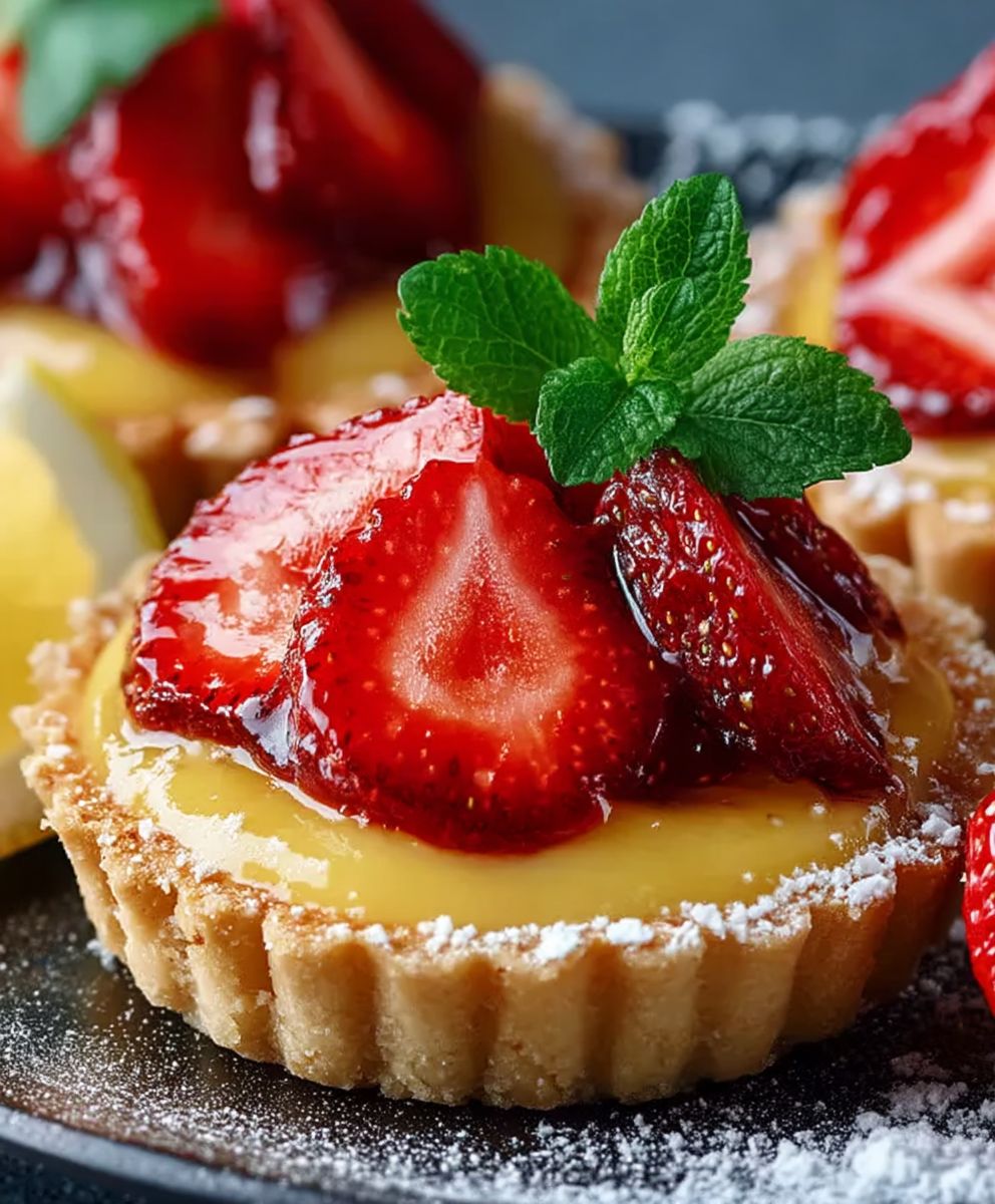 Erdbeer Honig Custard Törtchen