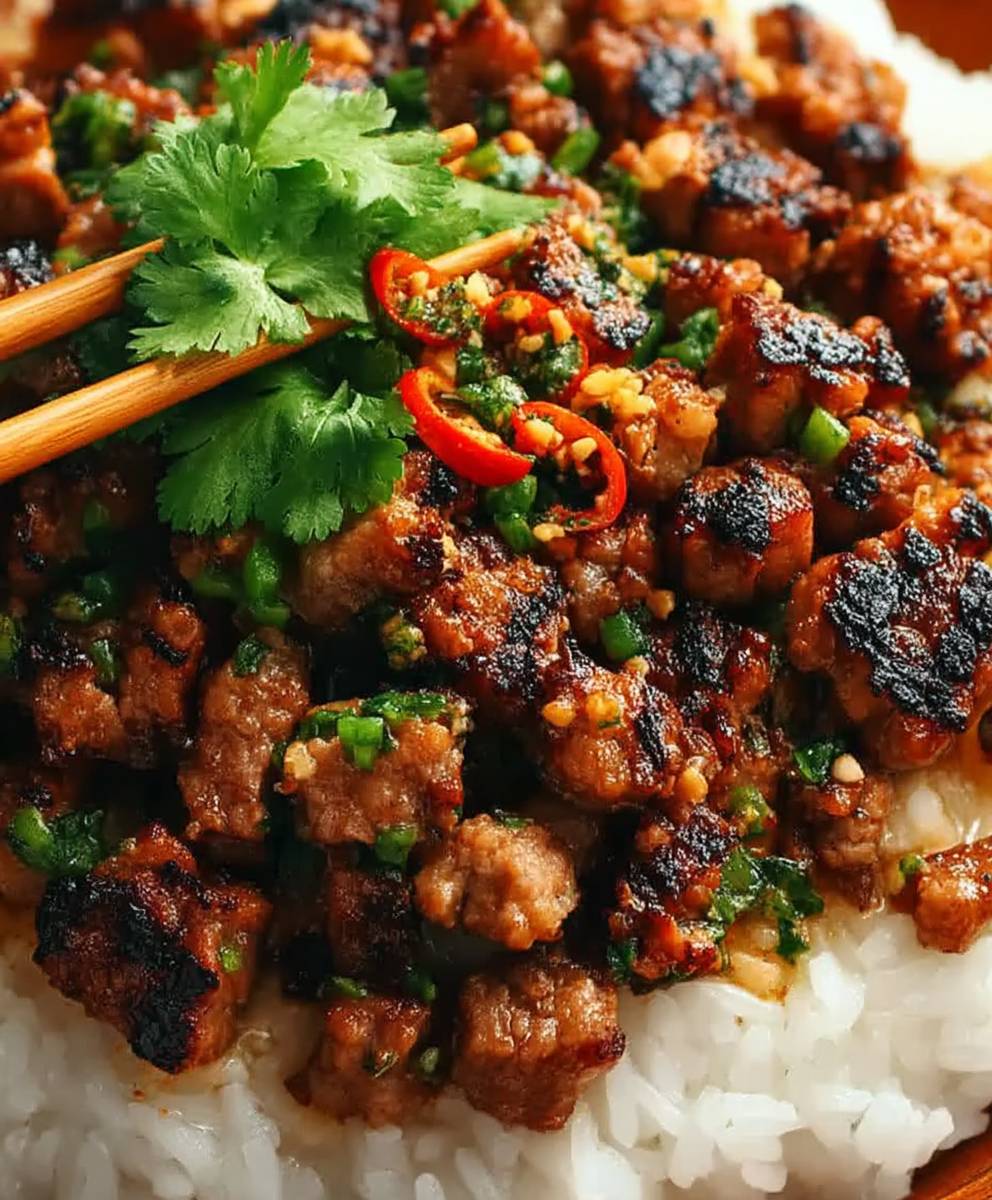 Ingwer Limetten Schweinefleisch Kokosreis