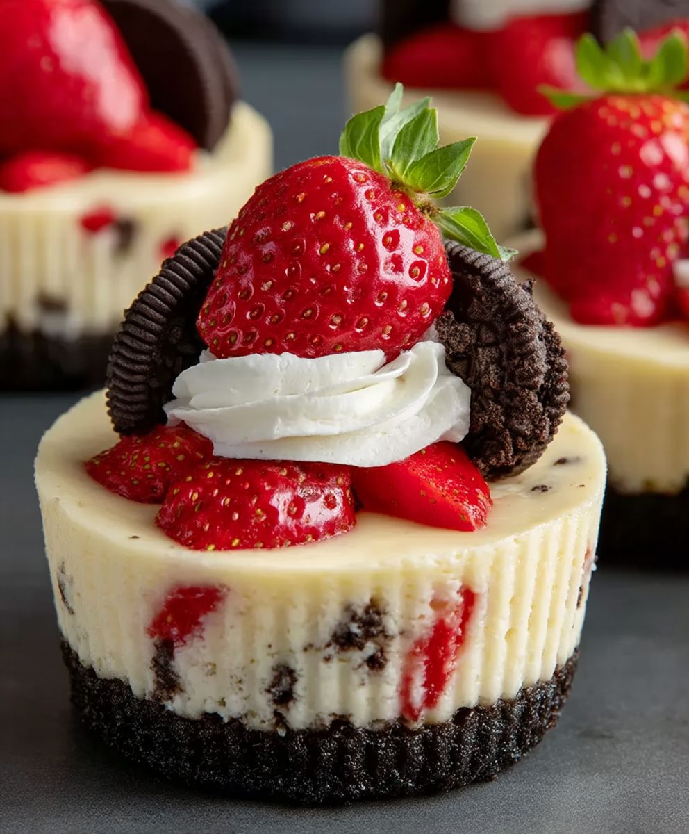 Mini Cheesecakes Erdbeeren Oreo
