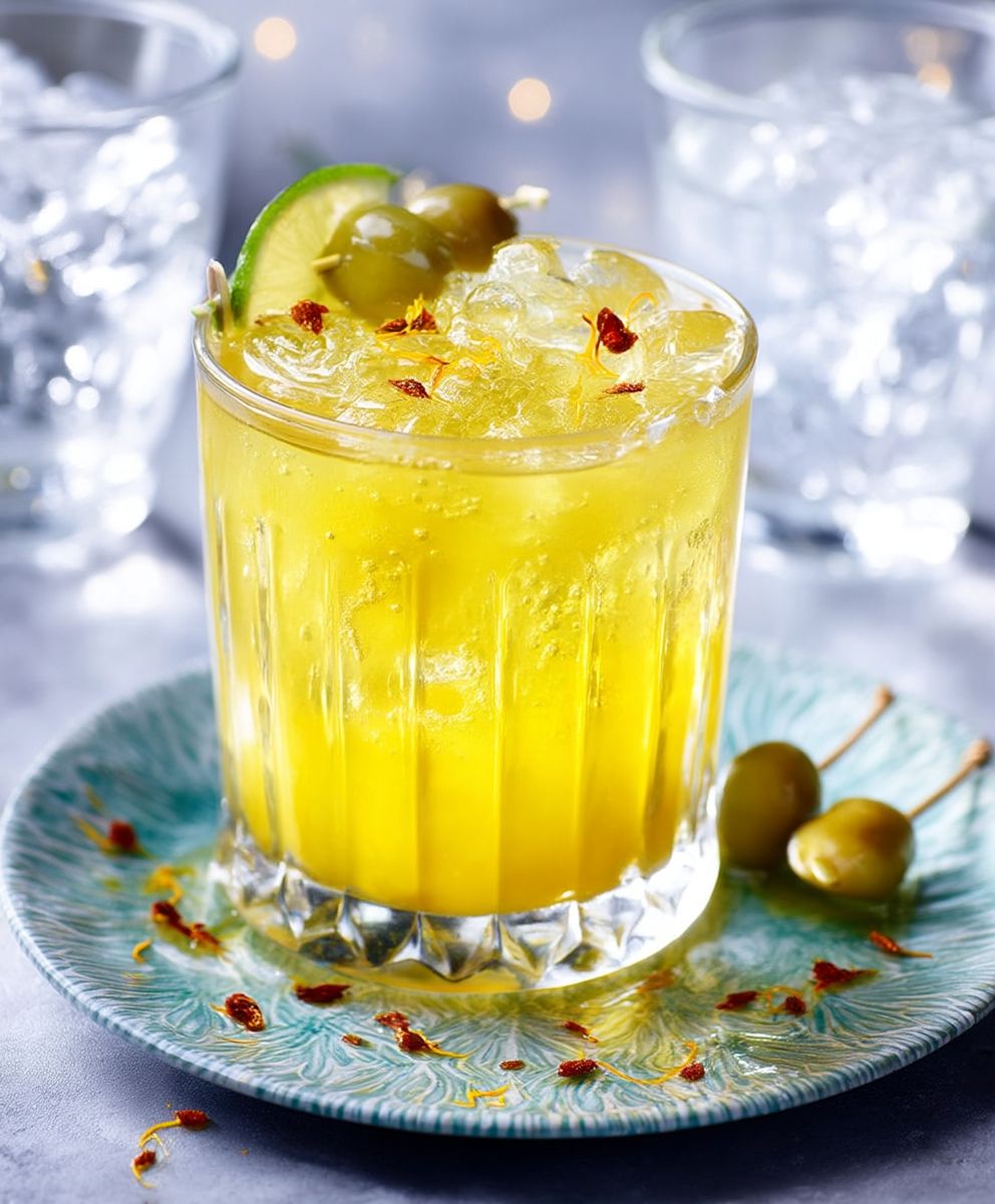 Honig Zitrone Safran Cocktail
