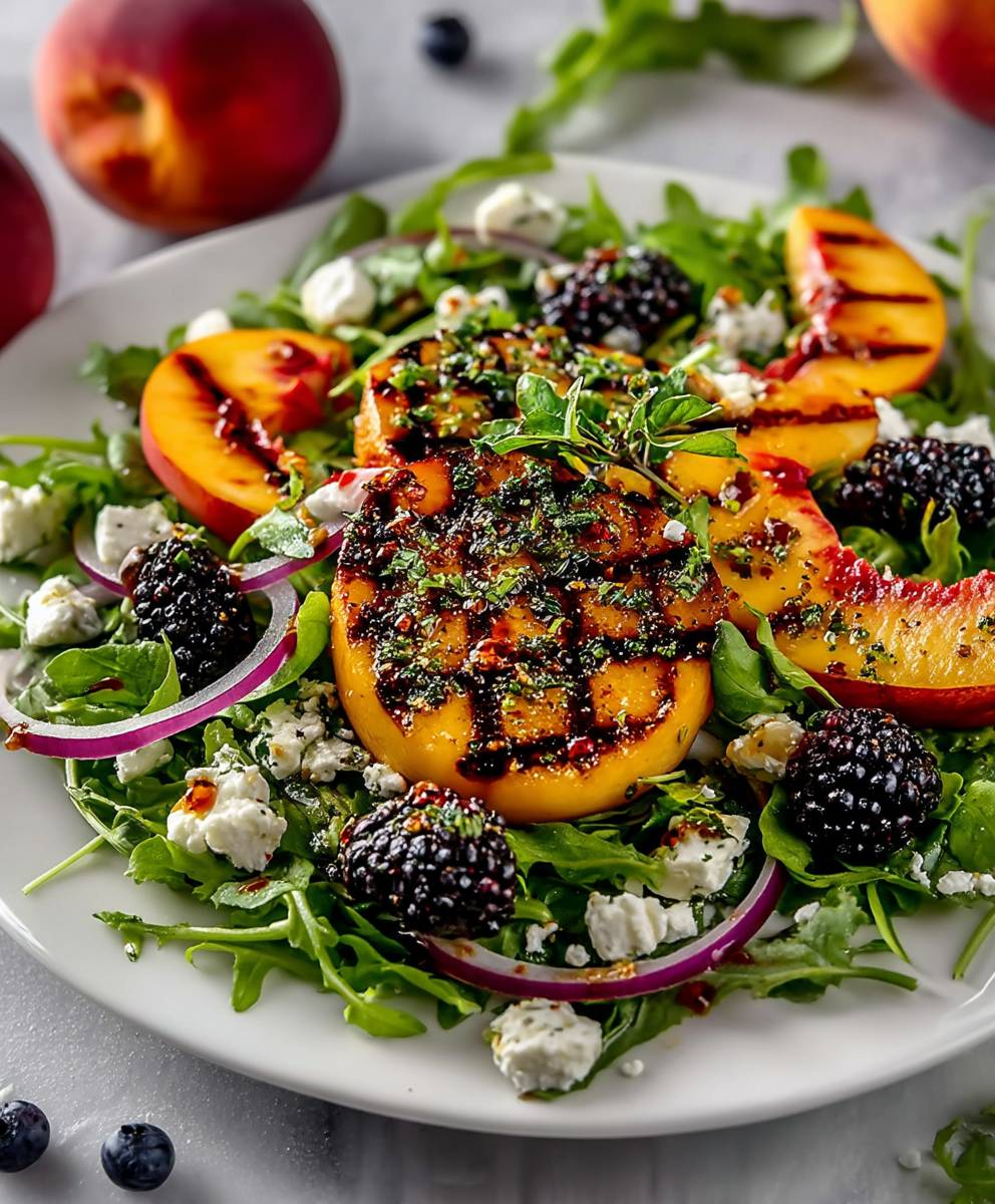 Gegrillter Pfirsich Salat