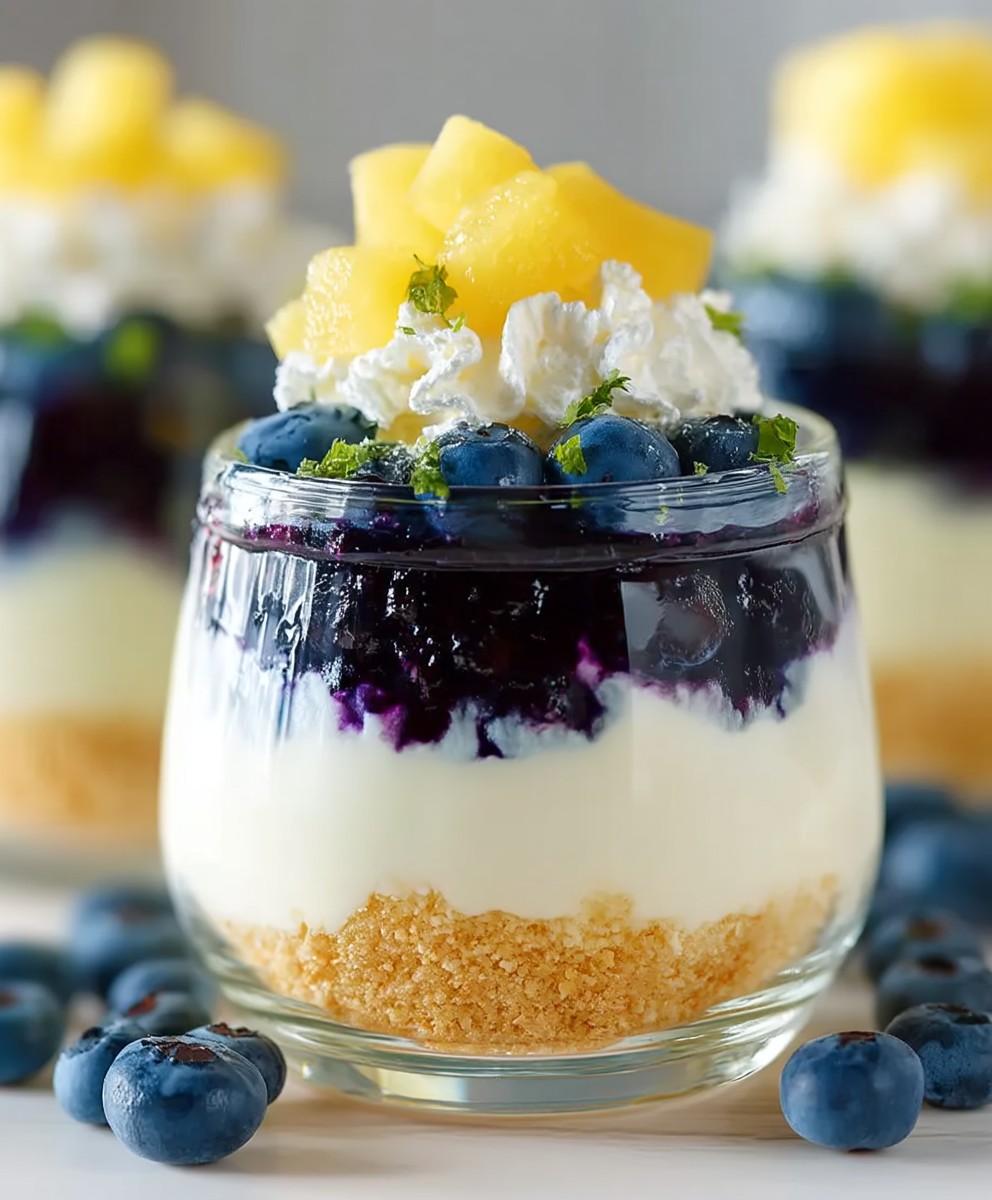 Zitronen Blaubeer Trifle