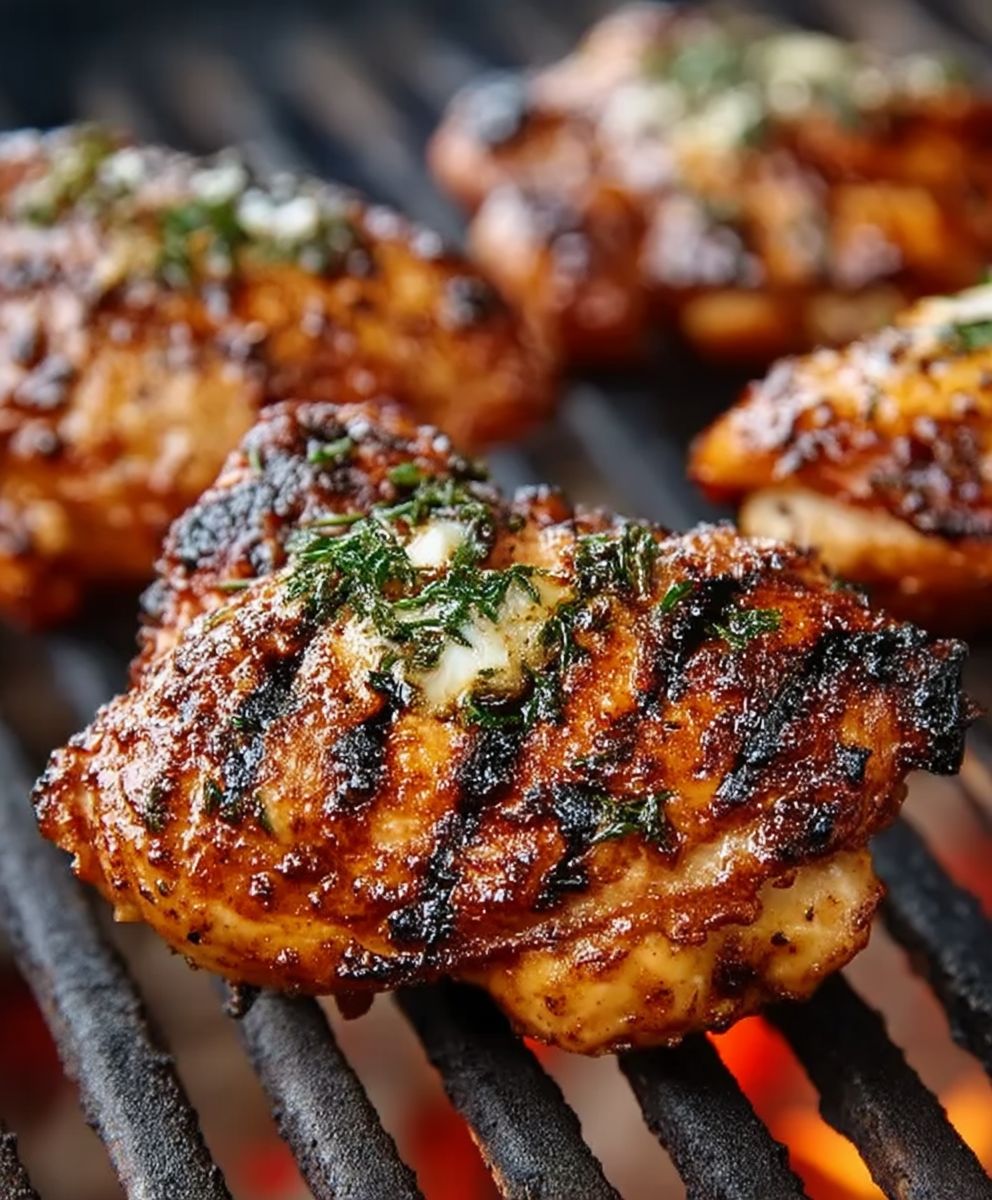 Gegrillte Hähnchenschenkel ohne Knochen