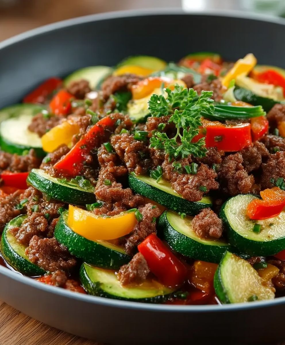 Zucchini Rindfleisch Rührbraten