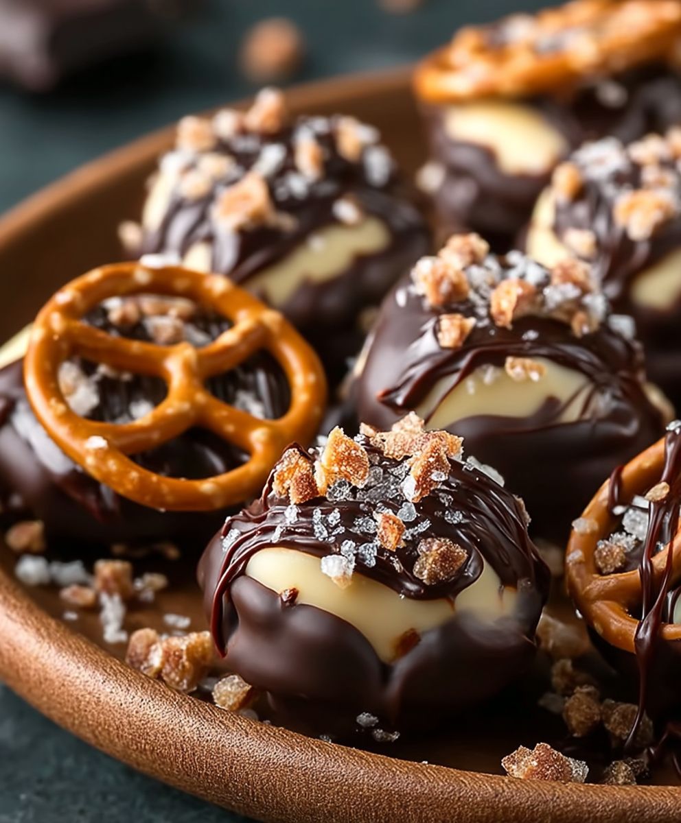 Schoko Erdnussbutter Brezel Bonbons