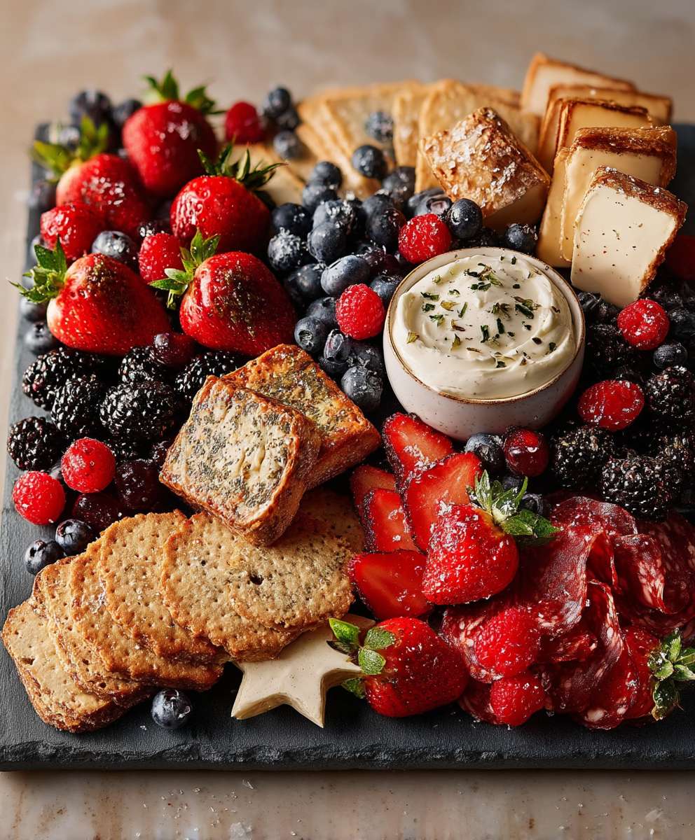 Charcuterie Brettchen mit Beeren