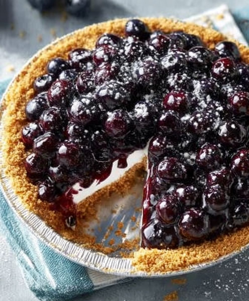 Blaubeerkuchen Graham Cracker Kruste