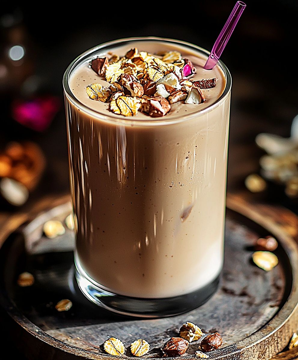 Erdnussbutter Haferflocken Latte Shake
