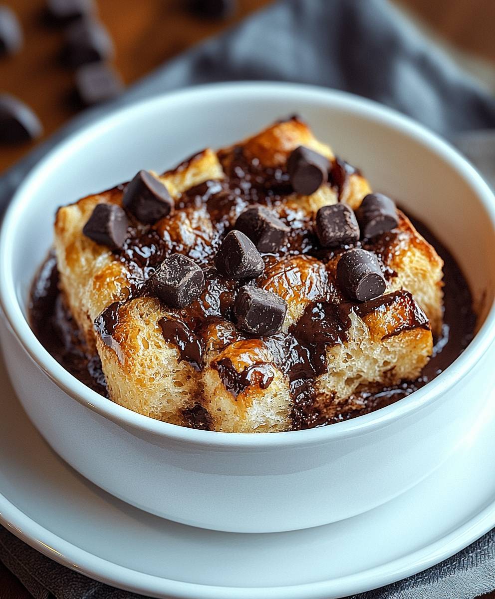 Schokoladen Croissant Brotpudding