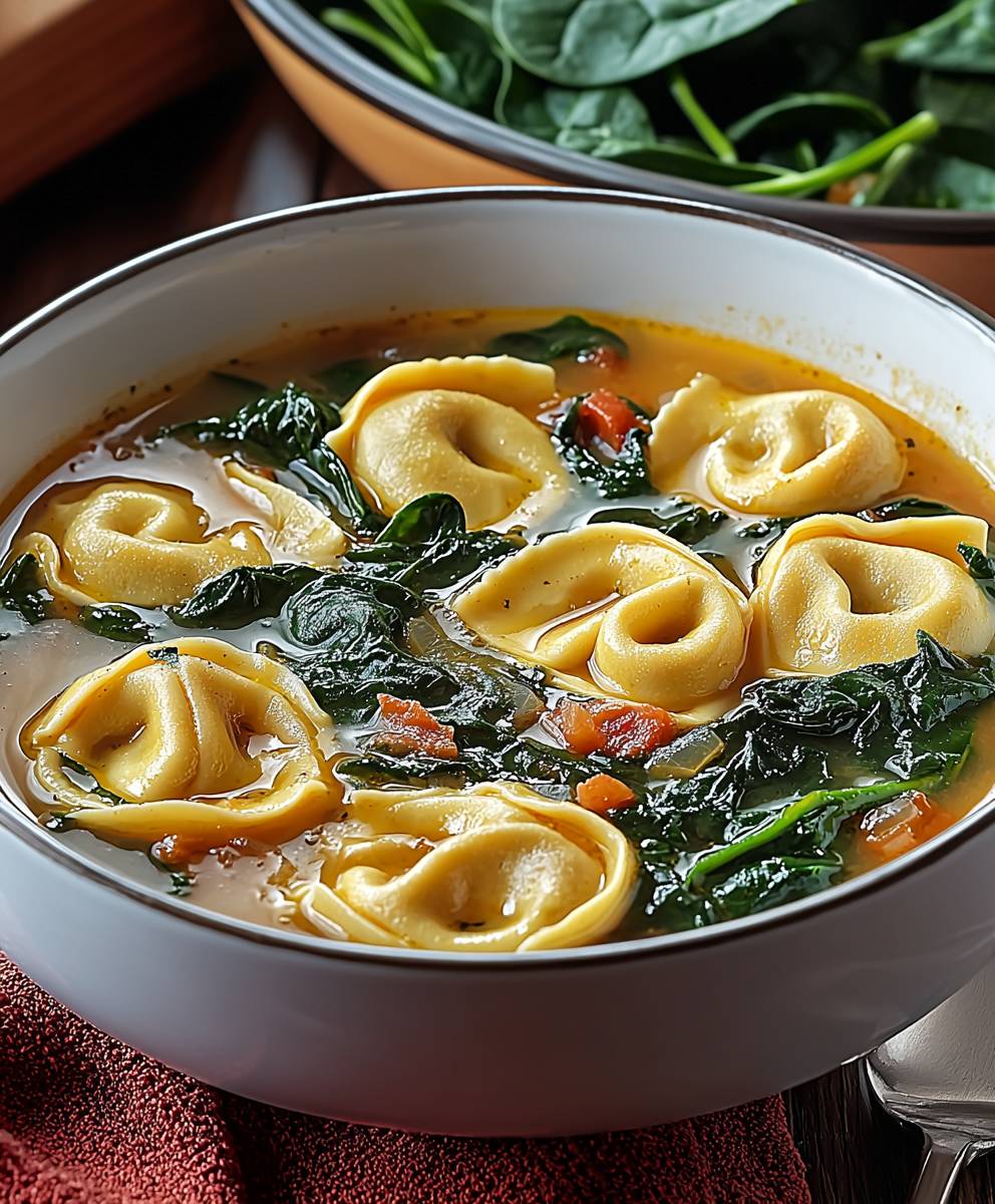 Tortellini Spinat Suppe