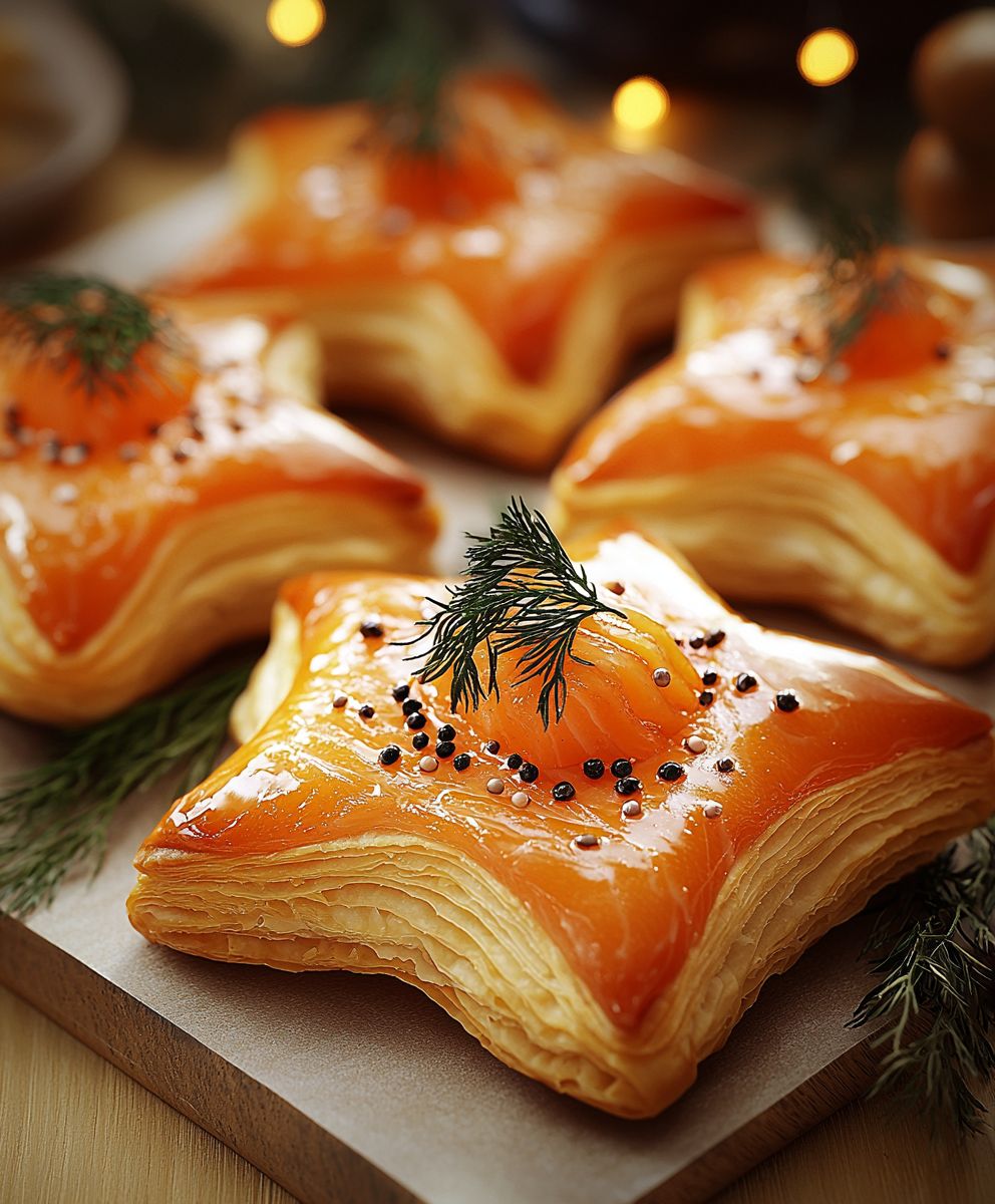 Lachs Blätterteigsterne