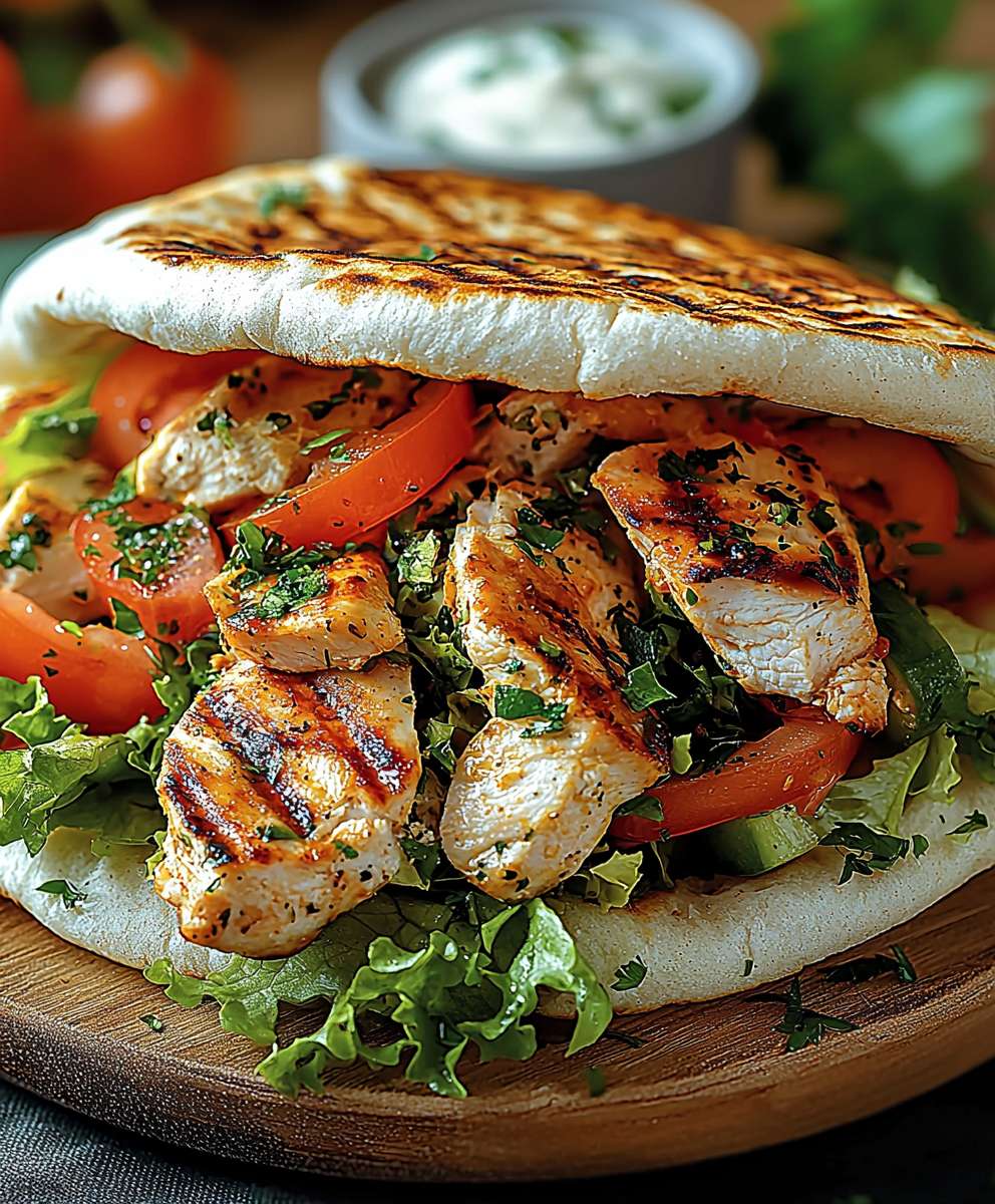 Hähnchen Pita mit Salat