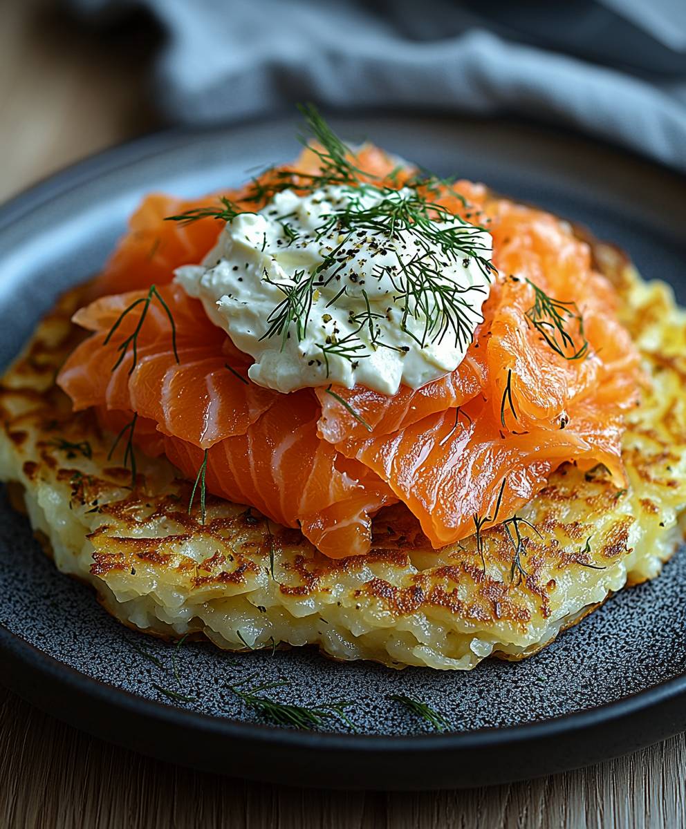 Rösti mit Lachs und Frischkäse