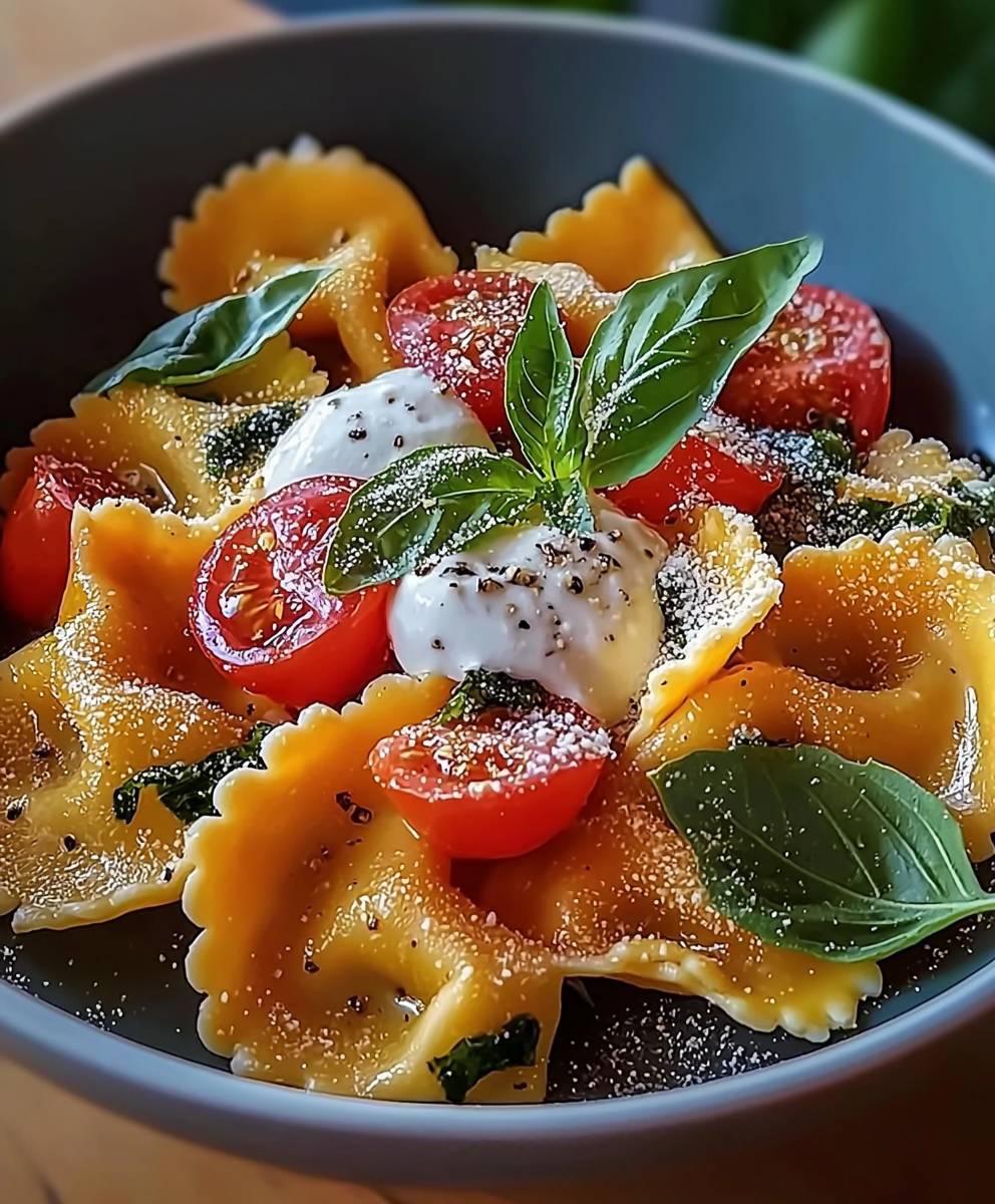 Bunte Ravioli Gemüse Pfanne