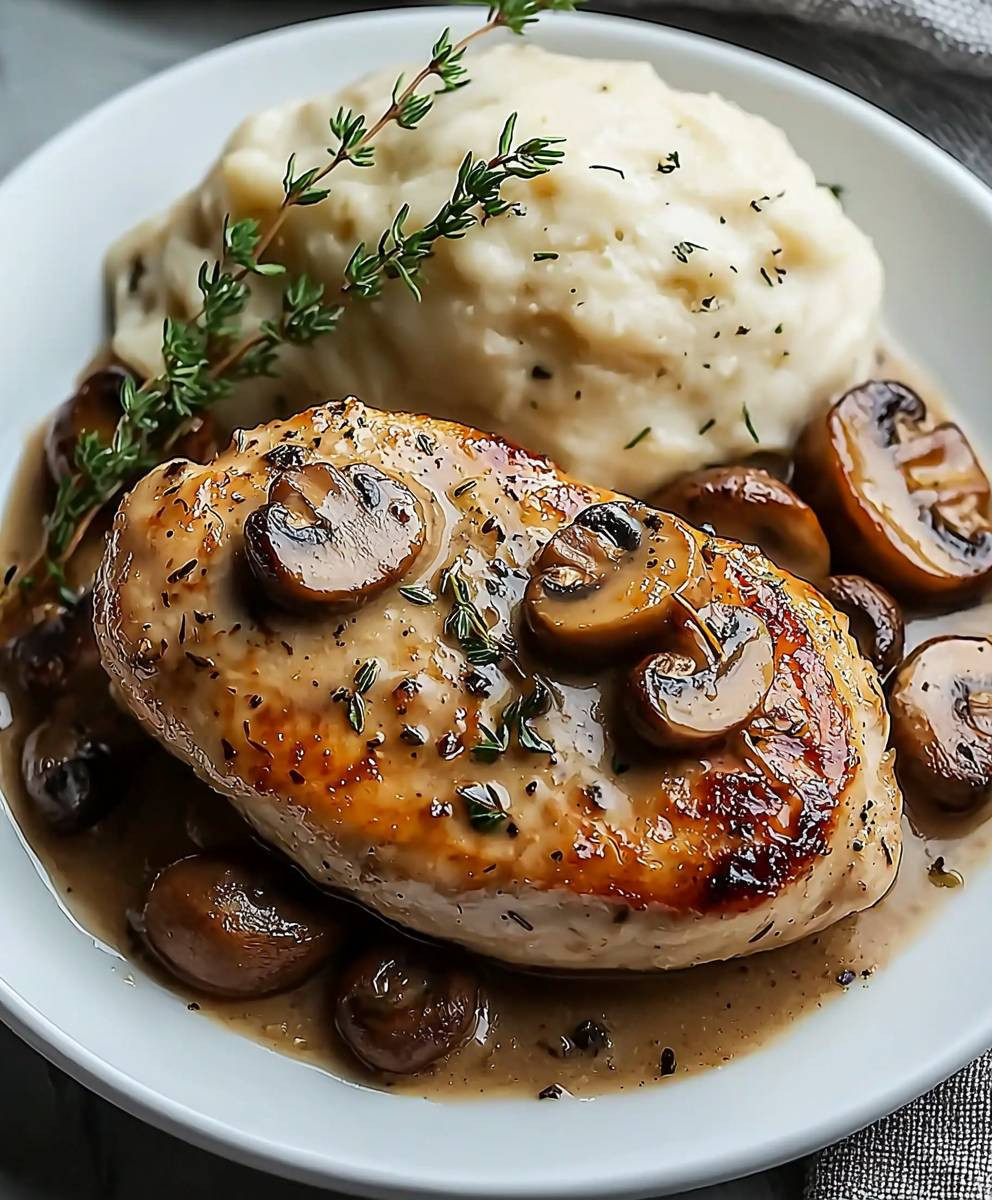 Hähnchen mit Pilzen