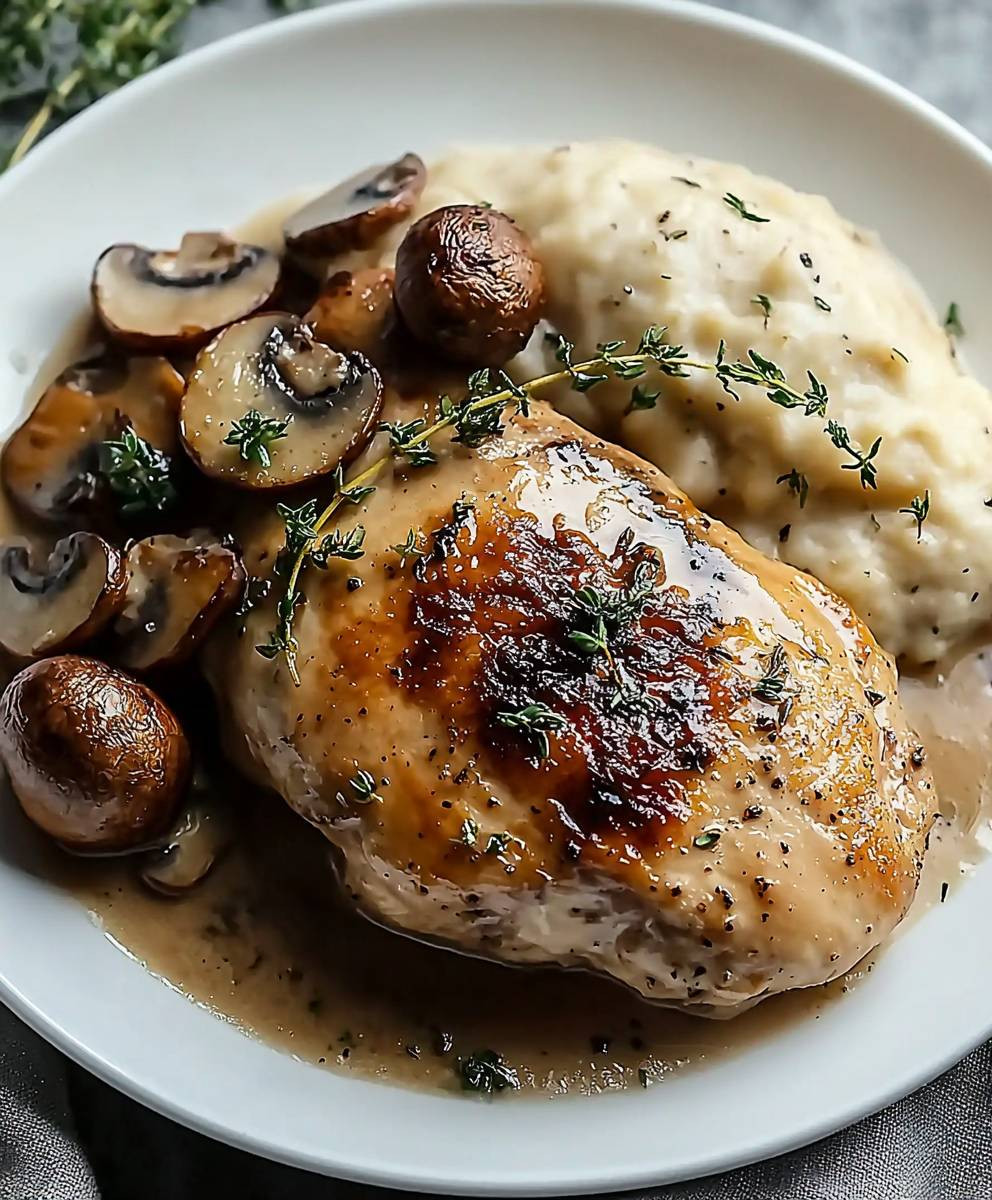 Hähnchen mit Pilzen