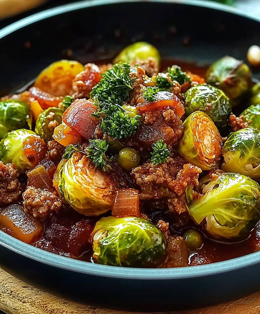 Kartoffel Rosenkohl Hackfleisch Pfanne