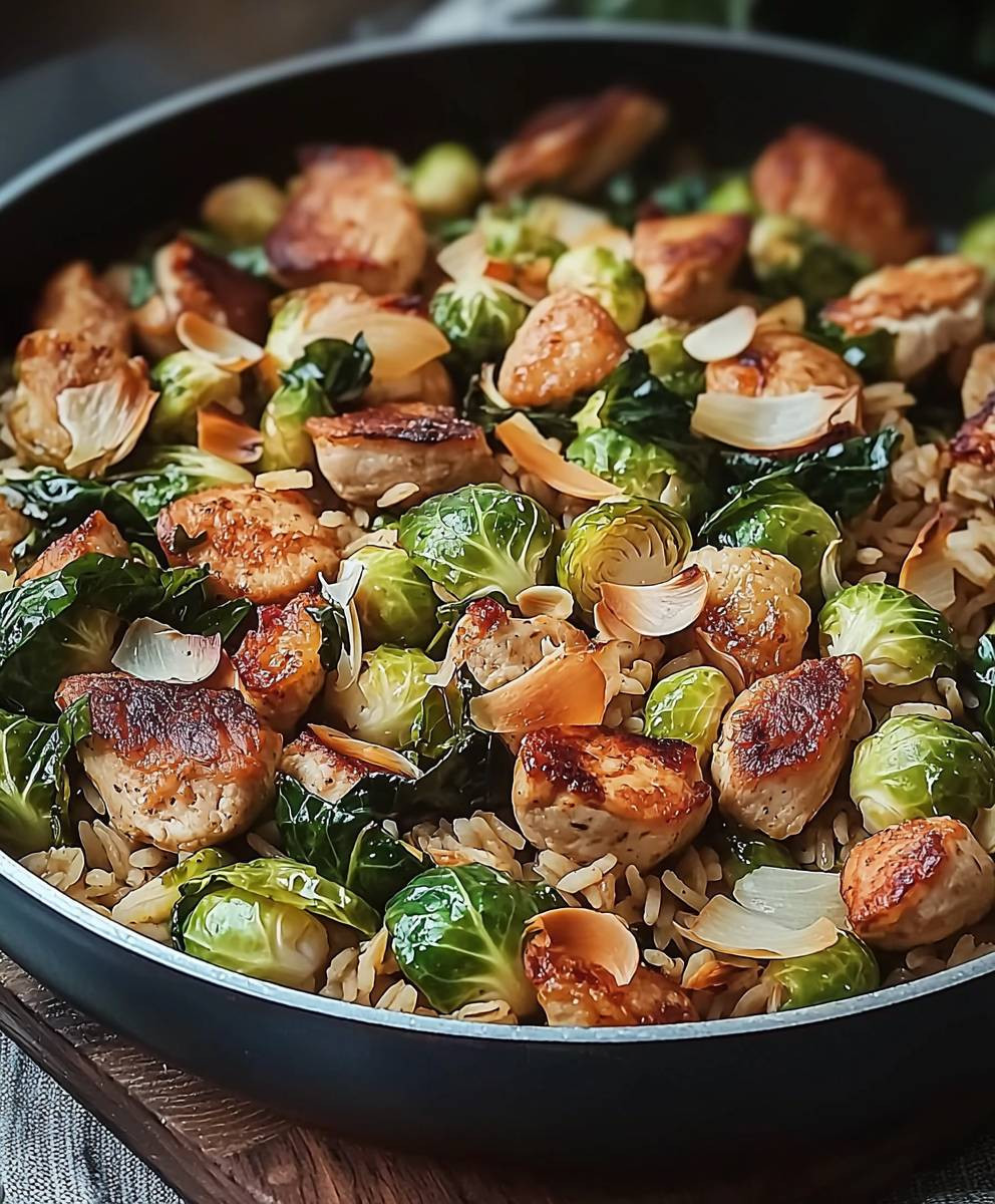 Rosenkohl Pfanne mit Huhn