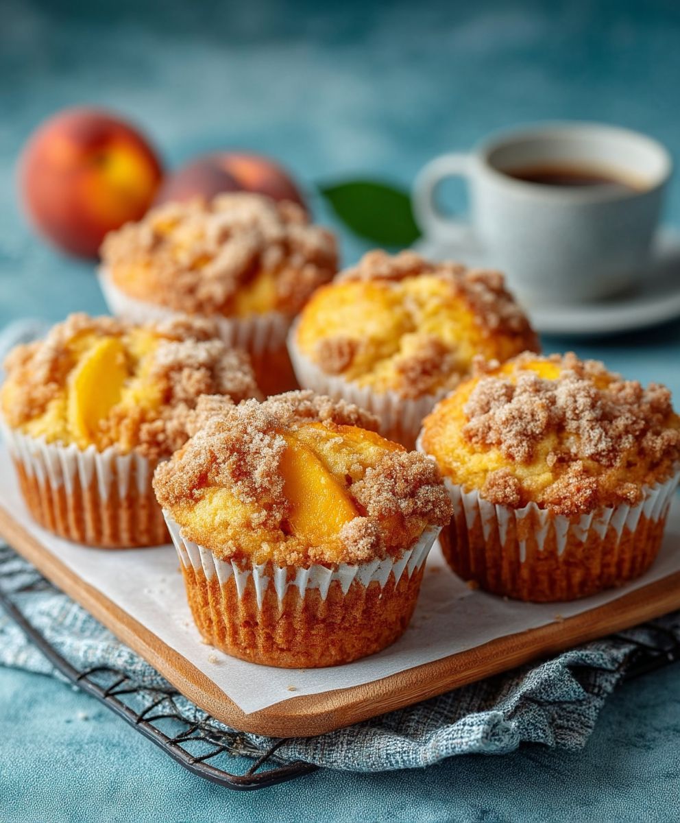 Pfirsich Streusel Muffins backen