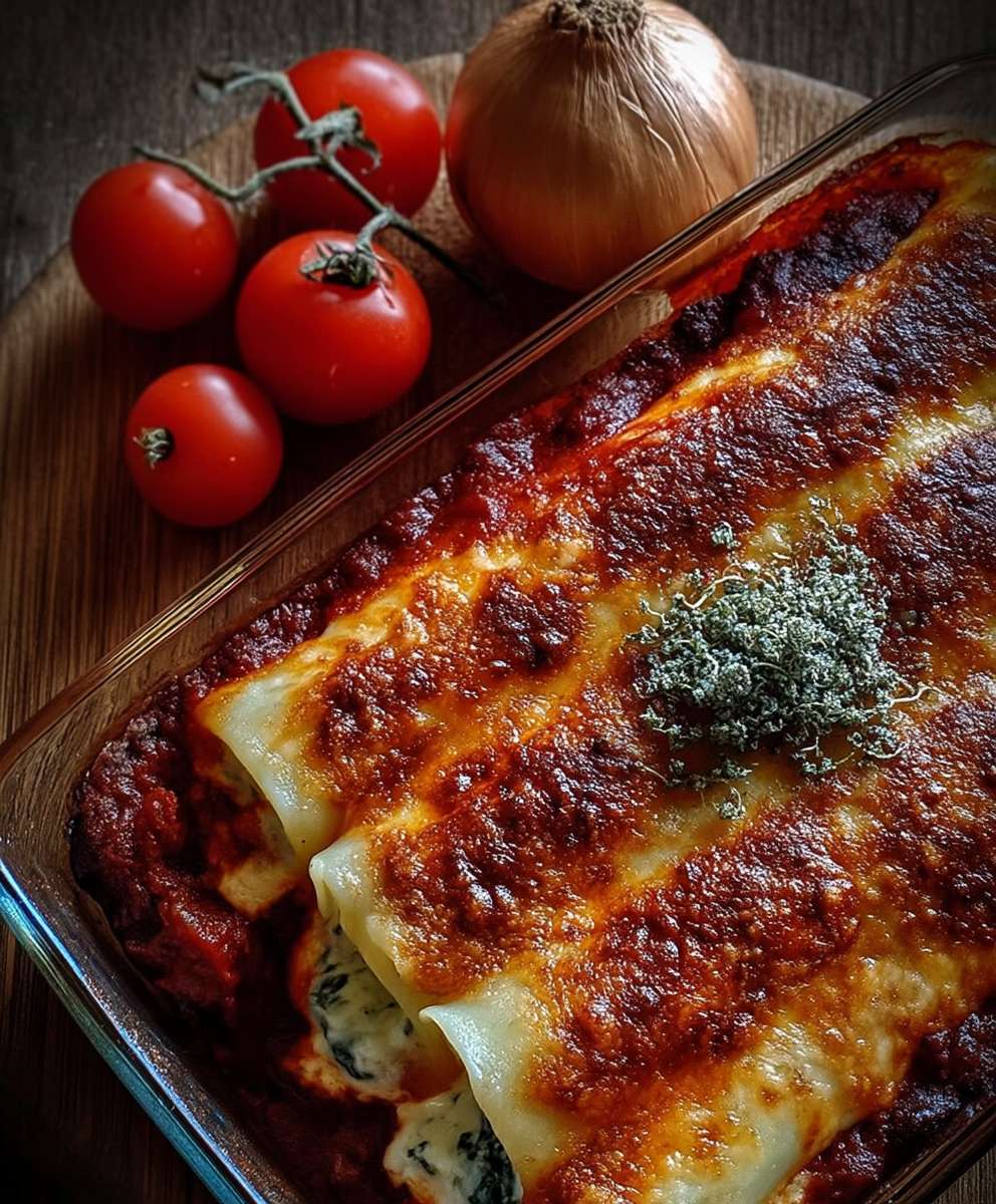 Cannelloni Spinat Frischkäse Füllung