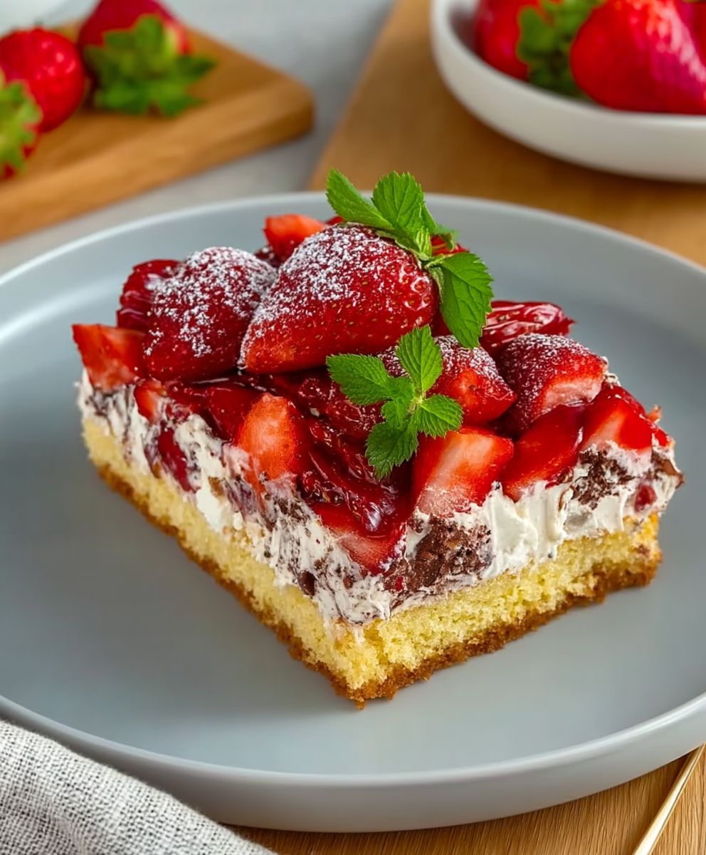 Erdbeere Stracciatella Kuchen