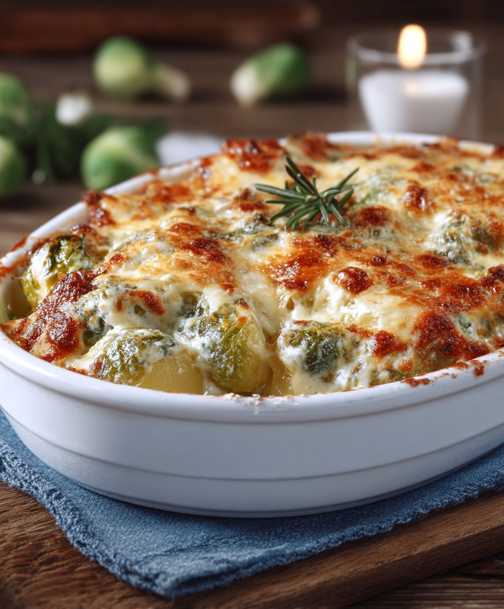 Rosenkohlauflauf mit Kartoffeln