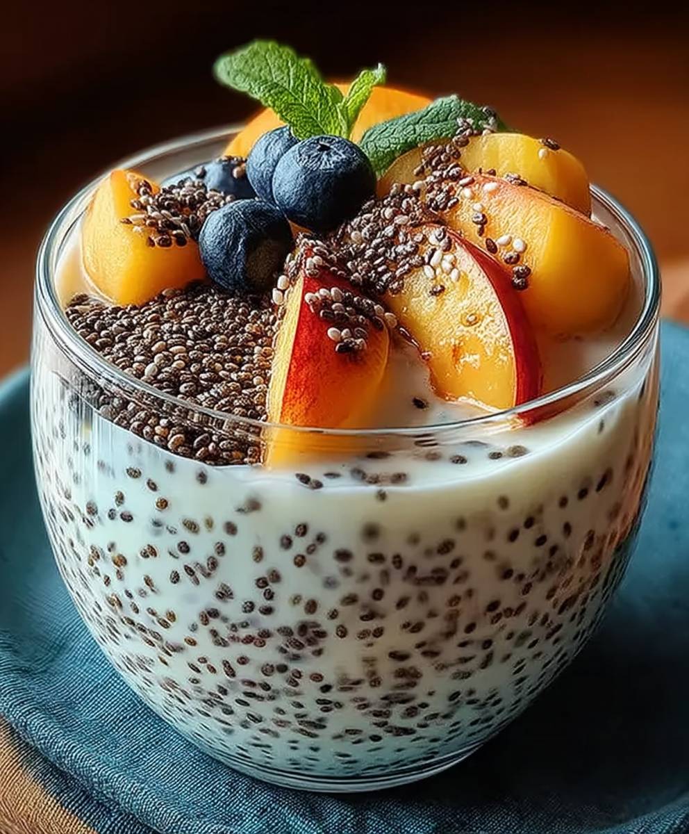 Pfirsich Joghurt Chia Schale