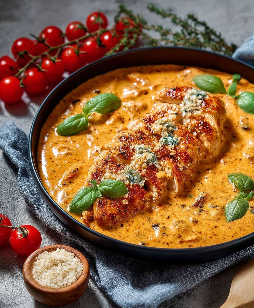 Hähnchenfilet Frischkäse Parmesan Soße