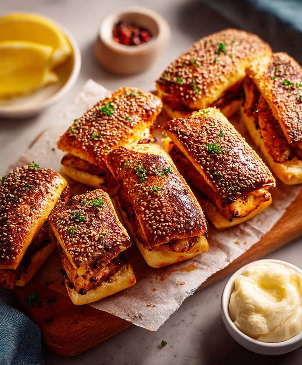 Blätterteig Häppchen mit Hähnchen
