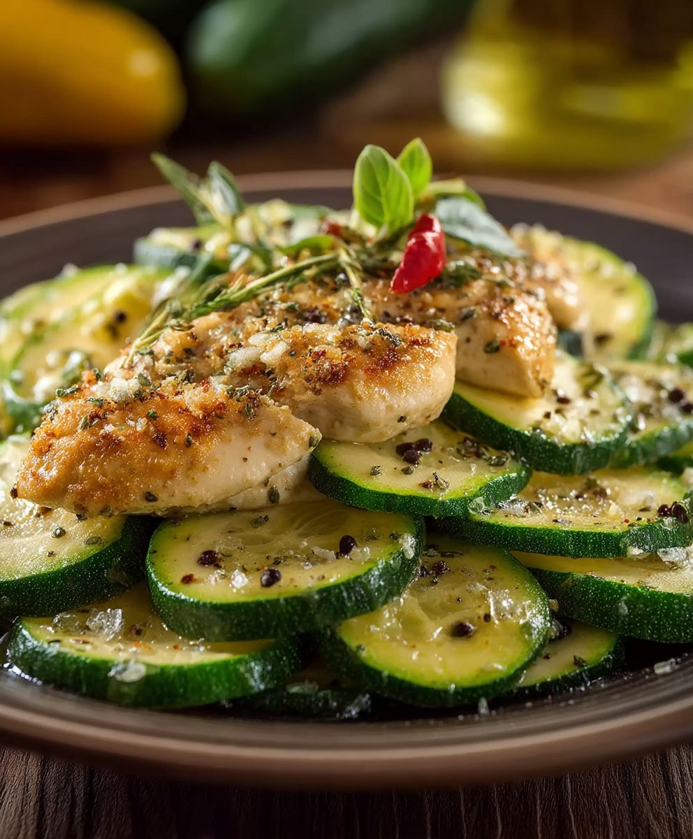 Hähnchenbrust Zucchini Pfanne