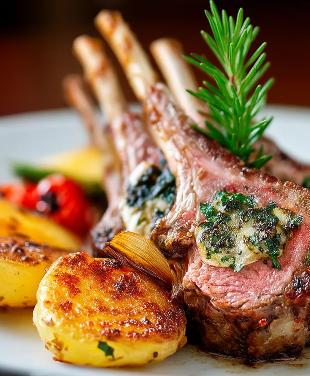 Lammkarree Schalottenconfit Ofenkartoffeln