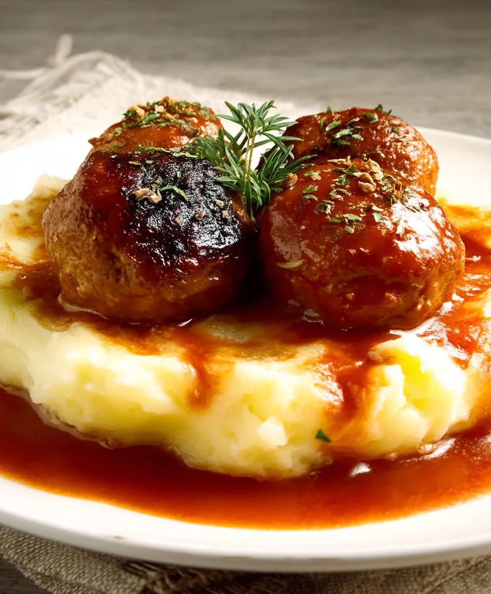 Hackbällchen Kartoffelstampf