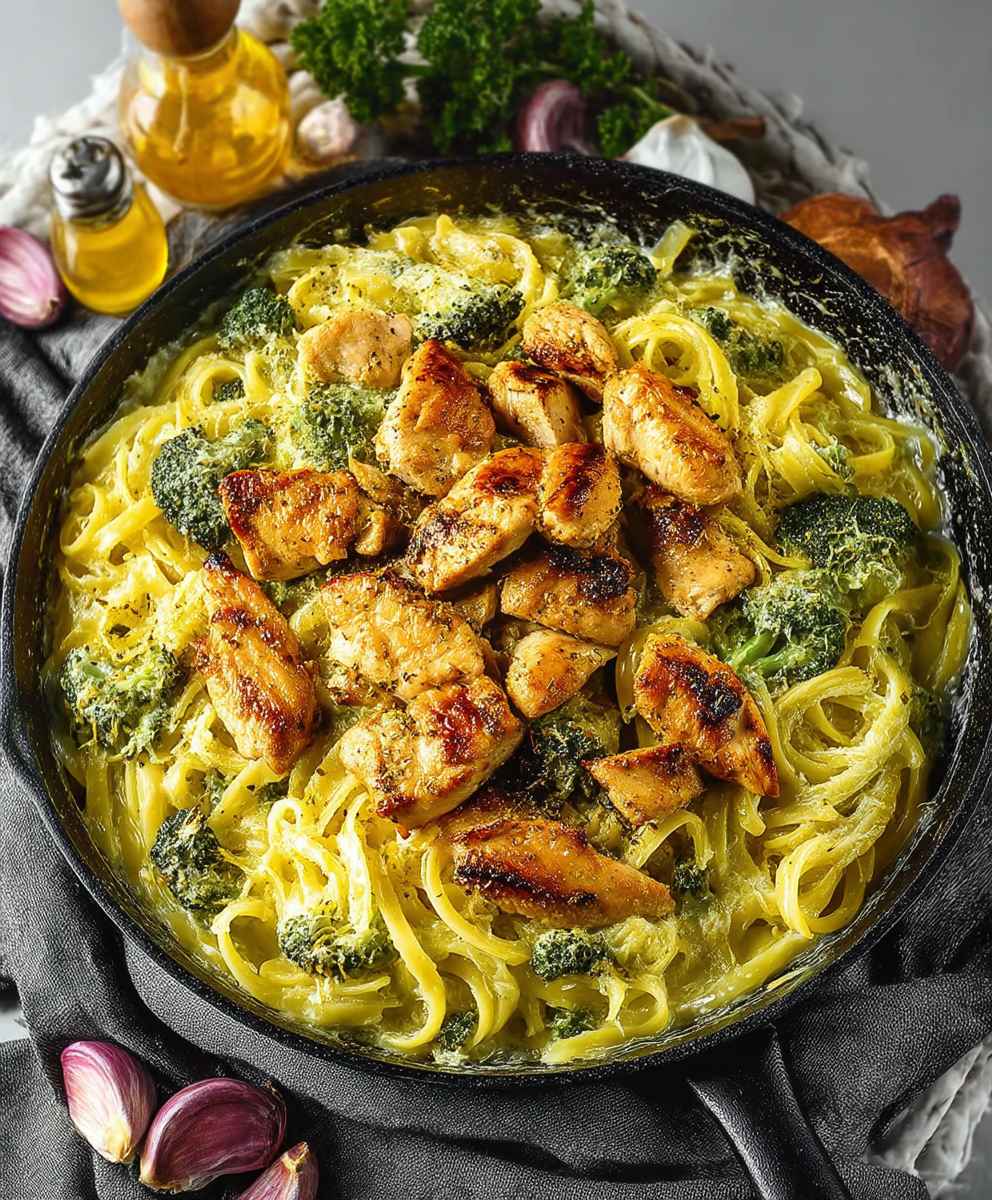 Brokkoli Pasta mit Hähnchen