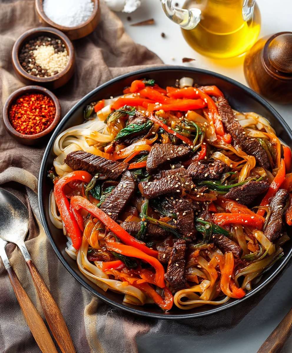 Reisnudeln mit Rindfleisch