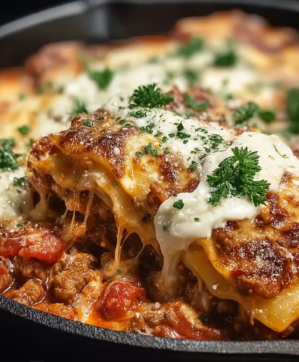 Gusseisenpfanne Lasagne