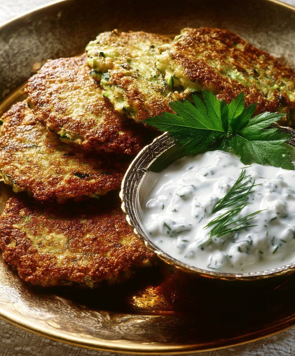 Zucchiniküchlein mit Joghurtdip