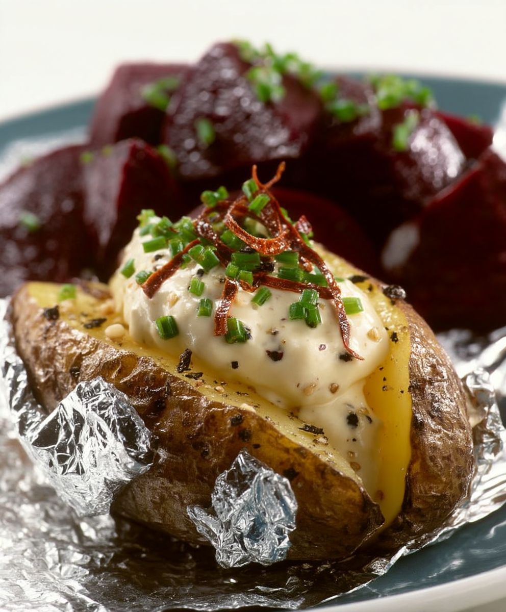 Ofenkartoffel Rote Bete Dip