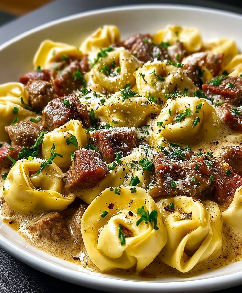 Cheesesteak Tortellini Provolone Soße