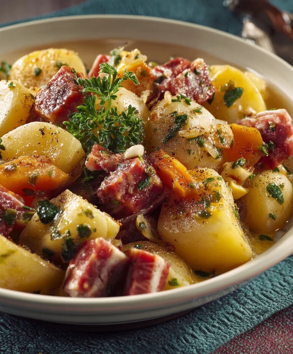 Steckrübentopf mit Pökelfleisch