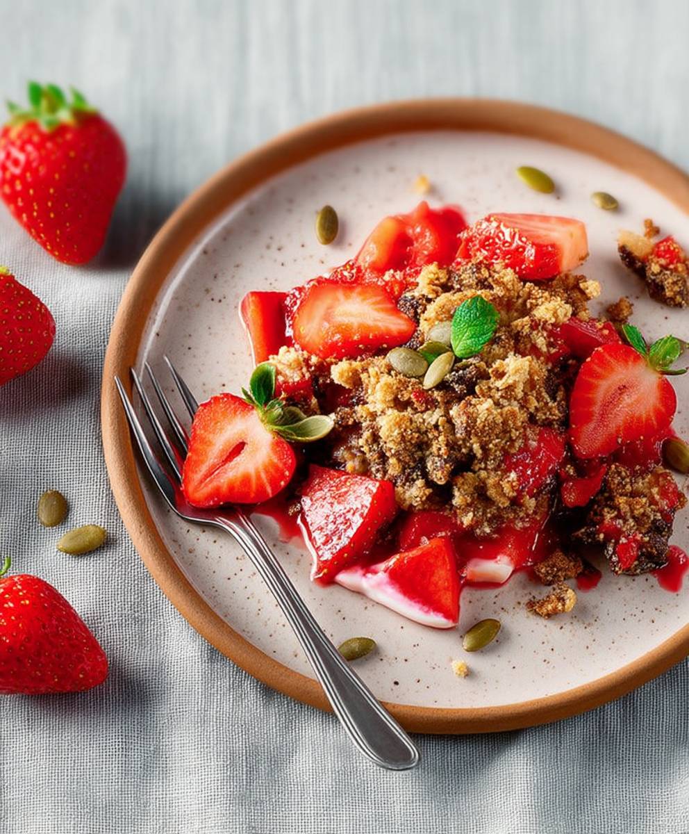 Erdbeer Kürbiskern Crumble