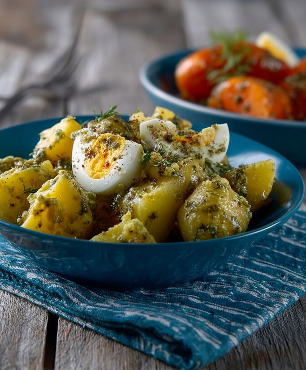 Leichter Kartoffelsalat mit Ei